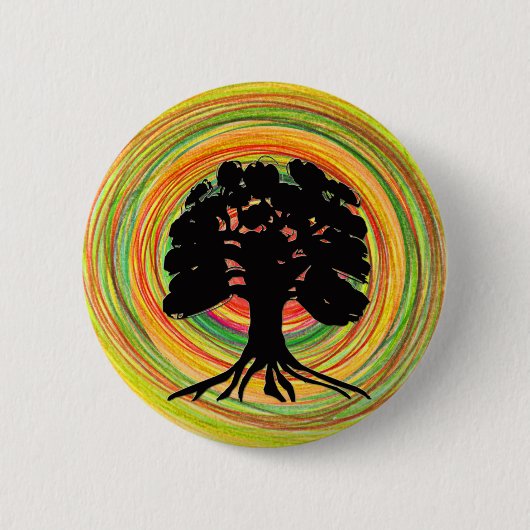 Zwarte zonnebroche ronde button 5,7 cm (Voorkant)