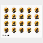 Zwarte zonnepanelen ronde sticker (Vel)