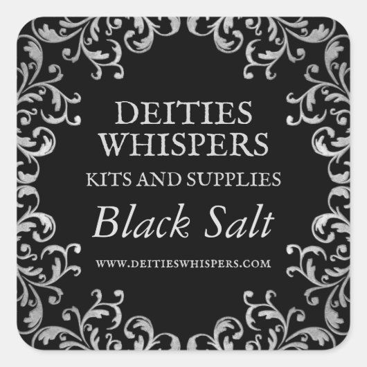  zwarte zoutlabels vierkante sticker (Voorkant)