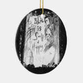 zwarte zulk een gelukkige kleur keramisch ornament (Rechts)