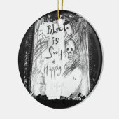 zwarte zulk een gelukkige kleur keramisch ornament (Links)