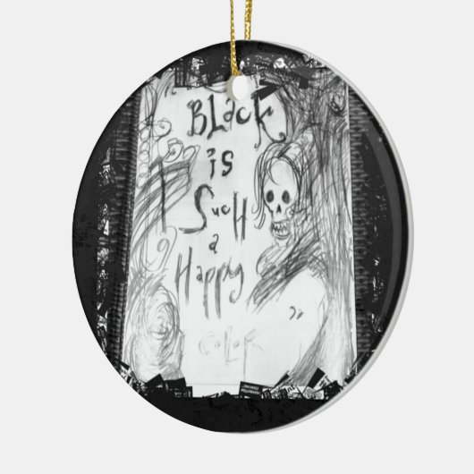 zwarte zulk een gelukkige kleur keramisch ornament (Links)