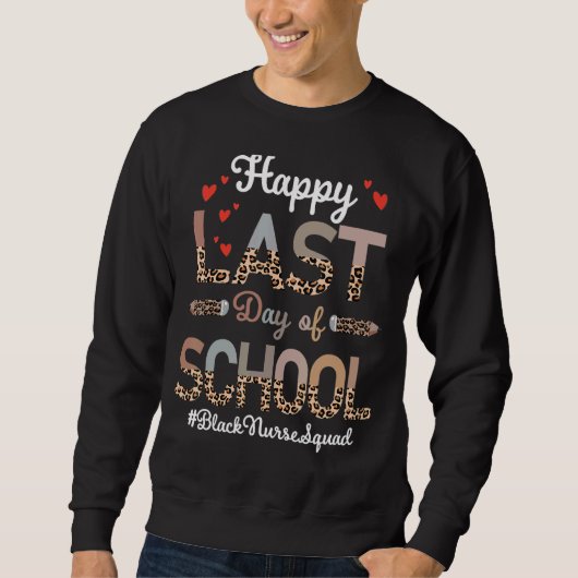 Zwarte zuster Happy Laatste Dag School Leopard Trui (Voorkant)
