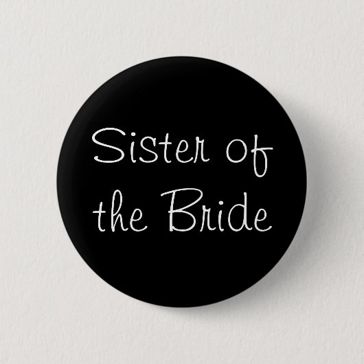 Zwarte zuster van de Bride Pin Ronde Button 5,7 Cm (Voorkant)
