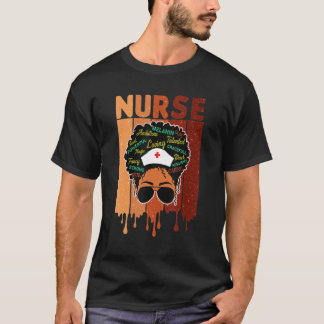 Zwarte zuster voor meisjes Afrikaanse Melanin Nurs T-shirt