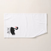 Zwarte Zwaan Design Met Monogram Bad Handdoek (Handdoek)