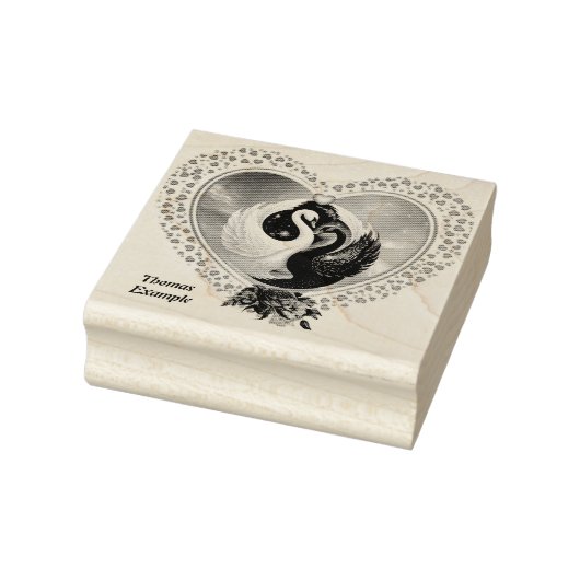 Zwarte zwaan en een witte zwaan rubberstempel (Stempel)