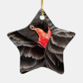 Zwarte zwaan in rust keramisch ornament (Achterkant)