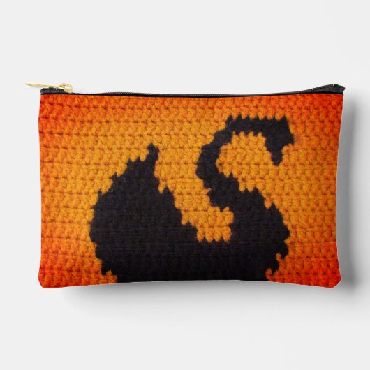 Zwarte zwaan in Sinaasappel Sunset Artisan haakpri Etui (Voorkant)