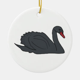 Zwarte Zwaan Keramisch Ornament