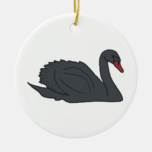 Zwarte Zwaan Keramisch Ornament (Voorkant)