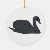 Zwarte Zwaan Keramisch Ornament (Achterkant)