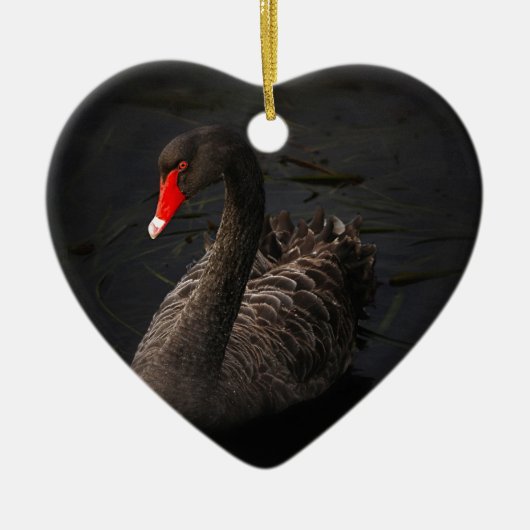 Zwarte Zwaan Keramisch Ornament (Voorkant)