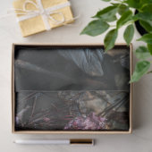 Zwarte zwaan met Paarse bloemen Decoupage Tissuepapier (Geschenk)