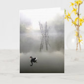 "Zwarte zwaan met witte veer" Kaart (Gele Bloem)