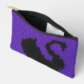 Zwarte Zwaan Paarse Violet Artisan Haakprint Etui (Open)