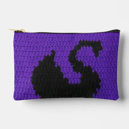 Zwarte Zwaan Paarse Violet Artisan Haakprint Etui (Voorkant)