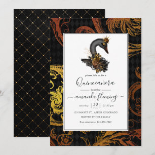 Zwarte Zwaan Quinceañera Kaart