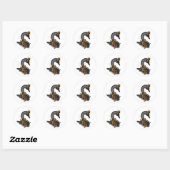 Zwarte Zwaan Ronde Sticker (Vel)