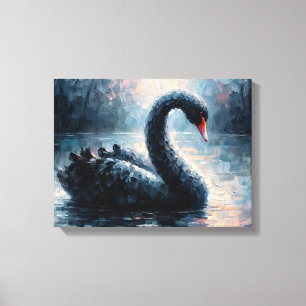 Zwarte Zwaan – Sfeervolle Gotische Wilde Natuur Canvas Afdruk