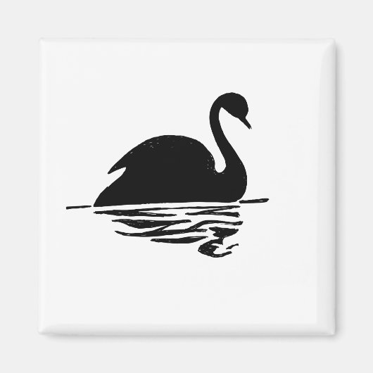Zwarte Zwaan Silhouet Magneet (Voorkant)