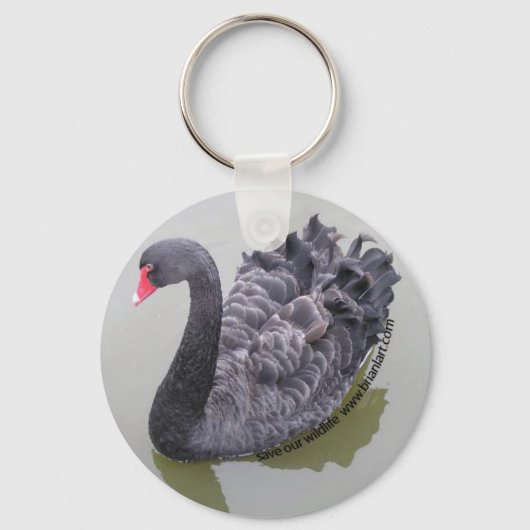 zwarte zwaan sleutelhanger (Voorkant)