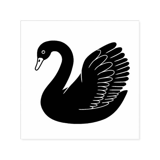 Zwarte zwaan vleugels omhoog  zelfinktende stempel (Design)
