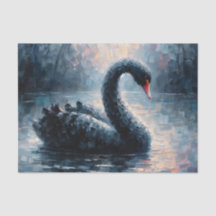 Zwarte Zwaan Zwemmen Schilderij
