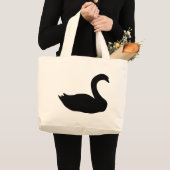 zwarte-zwaanpictogram grote tote bag (Voorkant (product))