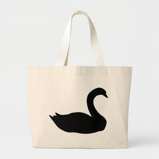 zwarte-zwaanpictogram grote tote bag (Voorkant)