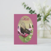 Zwarte zwaluwstaart op Lily Blank Briefkaart (Staand voorkant)