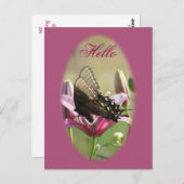 Zwarte zwaluwstaart op Lily Blank Briefkaart (Voorkant / Achterkant)