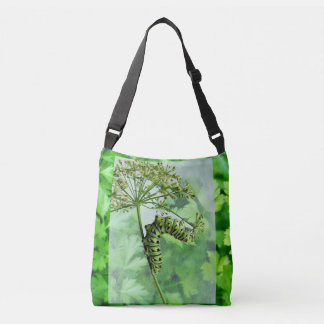 Zwarte zwaluwstaart vlinder eten peterselie crossbody tas