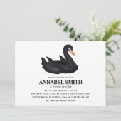 Zwarte Zwan Float Birthday Pool Party Kaart (Staand voorkant)