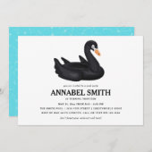 Zwarte Zwan Float Birthday Pool Party Kaart (Voorkant / Achterkant)