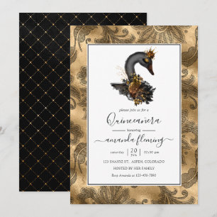Zwarte Zwanen Quinceañera Kaart