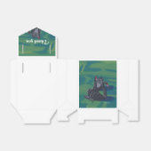 Zwarte Zwanen Zwemmen Bruiloft Favor Boxen Bedankdoosjes (Uitgevouwen)