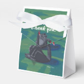 Zwarte Zwanen Zwemmen Bruiloft Favor Boxen Bedankdoosjes (Voorkant Zijde)