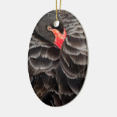 Zwarte zwanenrust keramisch ornament (Links)