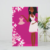zwarte zwangere vrouw briefpapier (Staand voorkant)