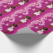 zwarte zwangere vrouw cadeaupapier (Hoek)