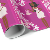 zwarte zwangere vrouw cadeaupapier (Rol Hoek)