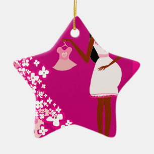 zwarte zwangere vrouw keramisch ornament
