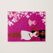 zwarte zwangere vrouw legpuzzel (Horizontaal)