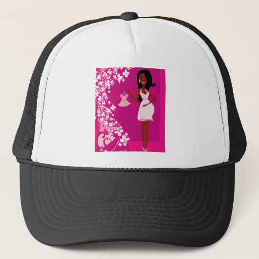 zwarte zwangere vrouw trucker pet (Voorkant)
