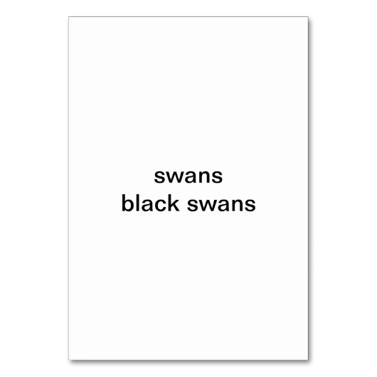 Zwarte Zwans Leeskaarten voor volwassenen Kaart (Achterkant)
