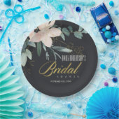 ZWARTE ZWART BLORAAL BUNCH WATERVERF VRIJGEZELLENF PAPIEREN BORDJE (Feest)