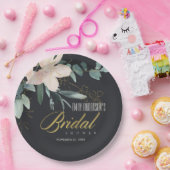 ZWARTE ZWART BLORAAL BUNCH WATERVERF VRIJGEZELLENF PAPIEREN BORDJE (Feest)