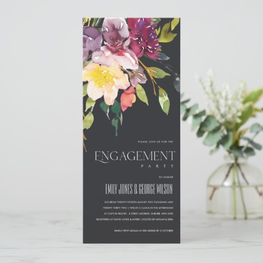 ZWARTE ZWART BURGUNDY VERLOVING KAART (Staand voorkant)