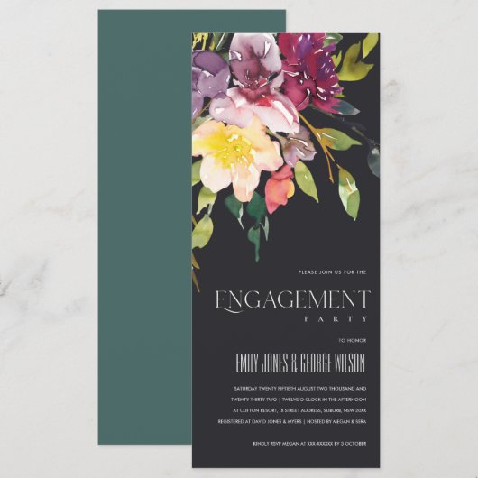 ZWARTE ZWART BURGUNDY VERLOVING KAART (Voorkant / Achterkant)